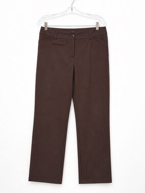 Lane Bryant Dark Brown Straight-Leg Trousers